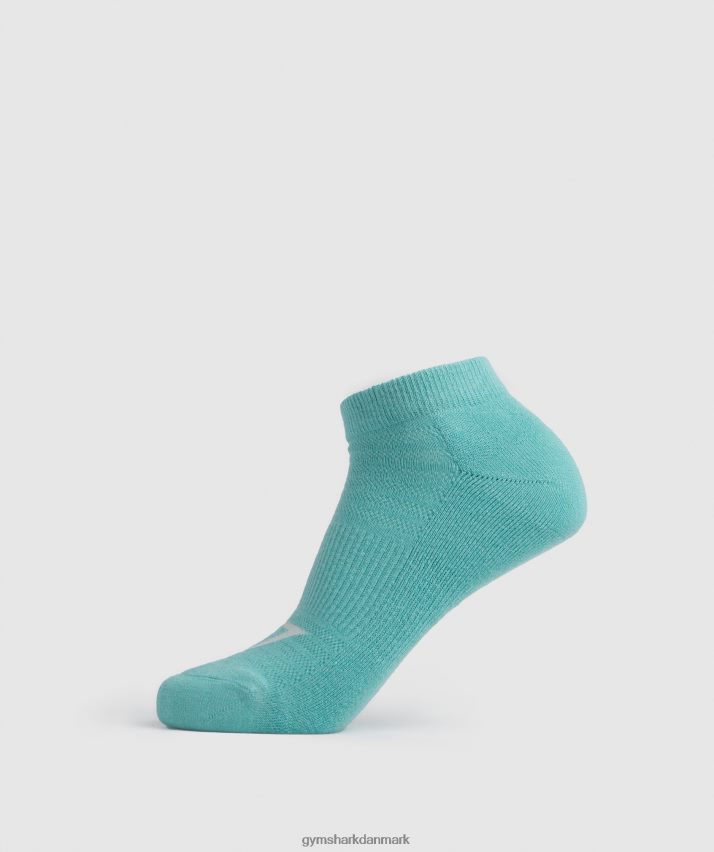 unisex Gymshark ankelstrømper 3pk N4ZDDN1105 blå/juvelgrøn/småstensgrå