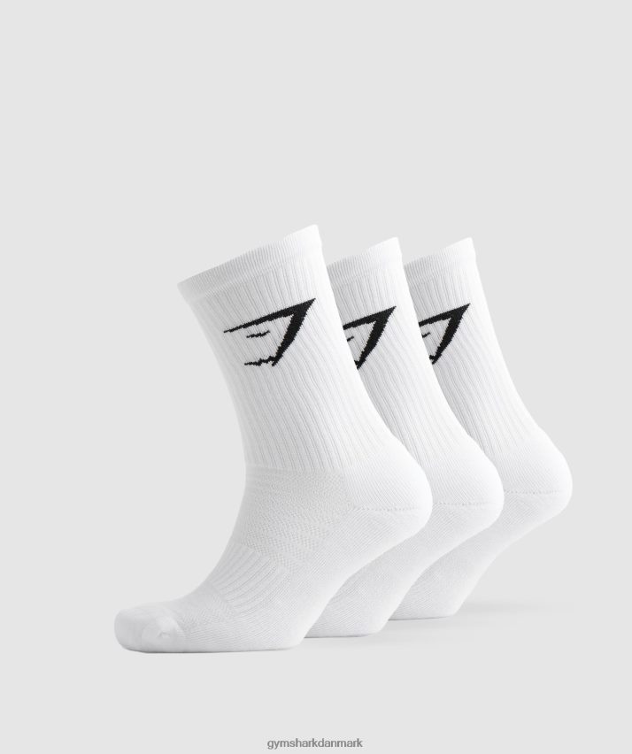 unisex Gymshark crew sokker 3pk N4ZDDN1095 hvid