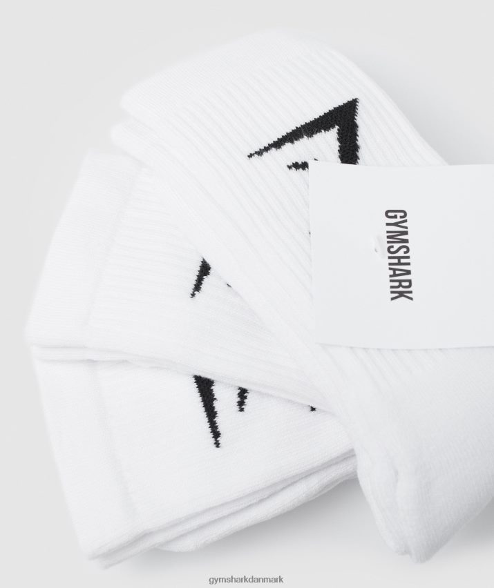 unisex Gymshark crew sokker 3pk N4ZDDN1095 hvid