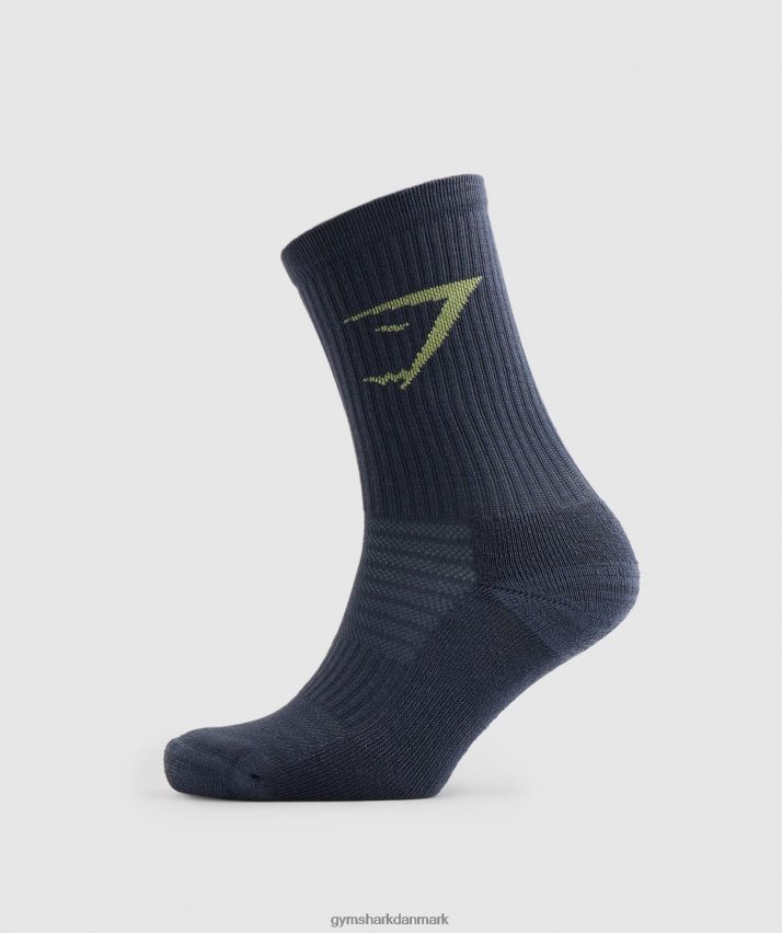 unisex Gymshark crew sokker 3pk N4ZDDN1099 grøn/grå/blå