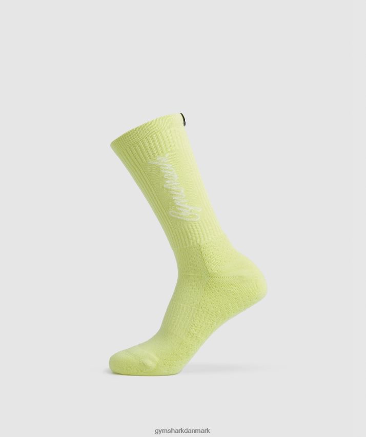 unisex Gymshark håndskriftssok N4ZDDN1091 ildflue grøn/hvid