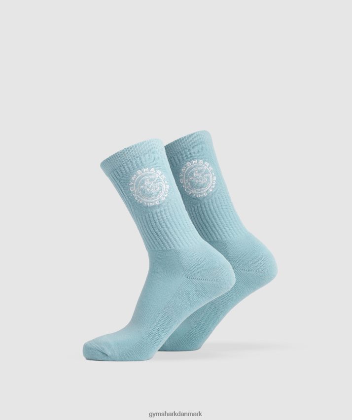 unisex Gymshark legacy crew sokker 2pk N4ZDDN1088 isbjerg blå/hvid