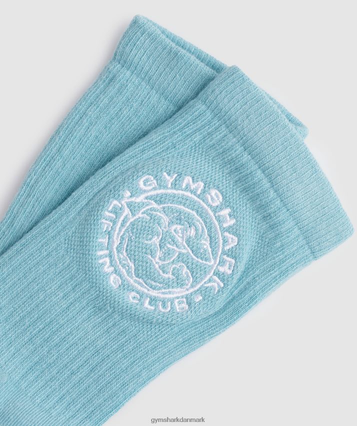 unisex Gymshark legacy crew sokker 2pk N4ZDDN1088 isbjerg blå/hvid