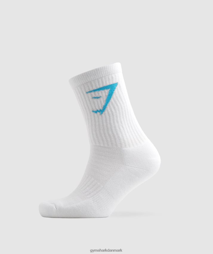 unisex Gymshark mandskabsstrømpe 1pk N4ZDDN1085 hvid/blå