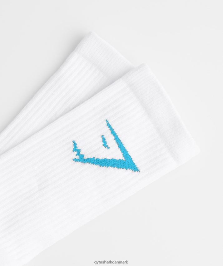 unisex Gymshark mandskabsstrømpe 1pk N4ZDDN1085 hvid/blå