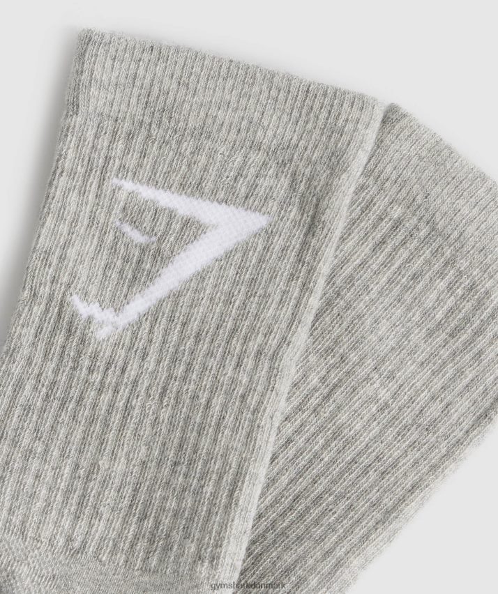 unisex Gymshark mandskabsstrømper 5 stk N4ZDDN1086 lysegrå mergel