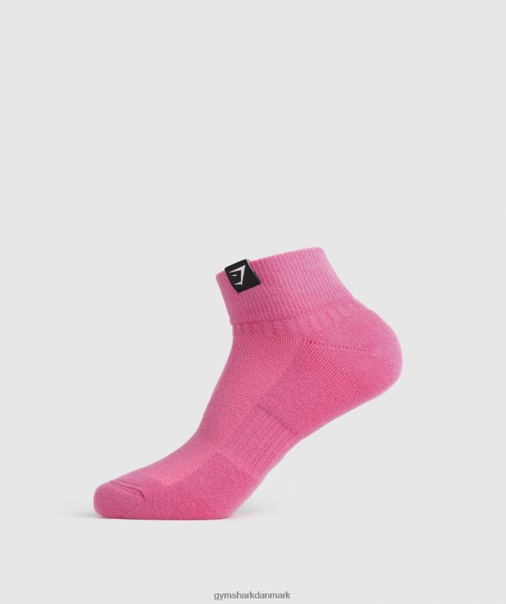 unisex Gymshark vævede tab quarter sokker 3pk N4ZDDN1107 fuchsia/blå/drueblå